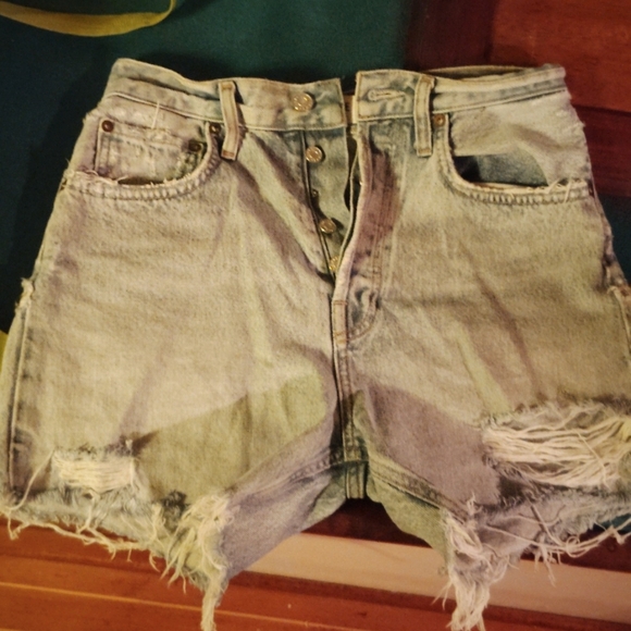 Agolde Riley denim shorts - Picture 1 of 3